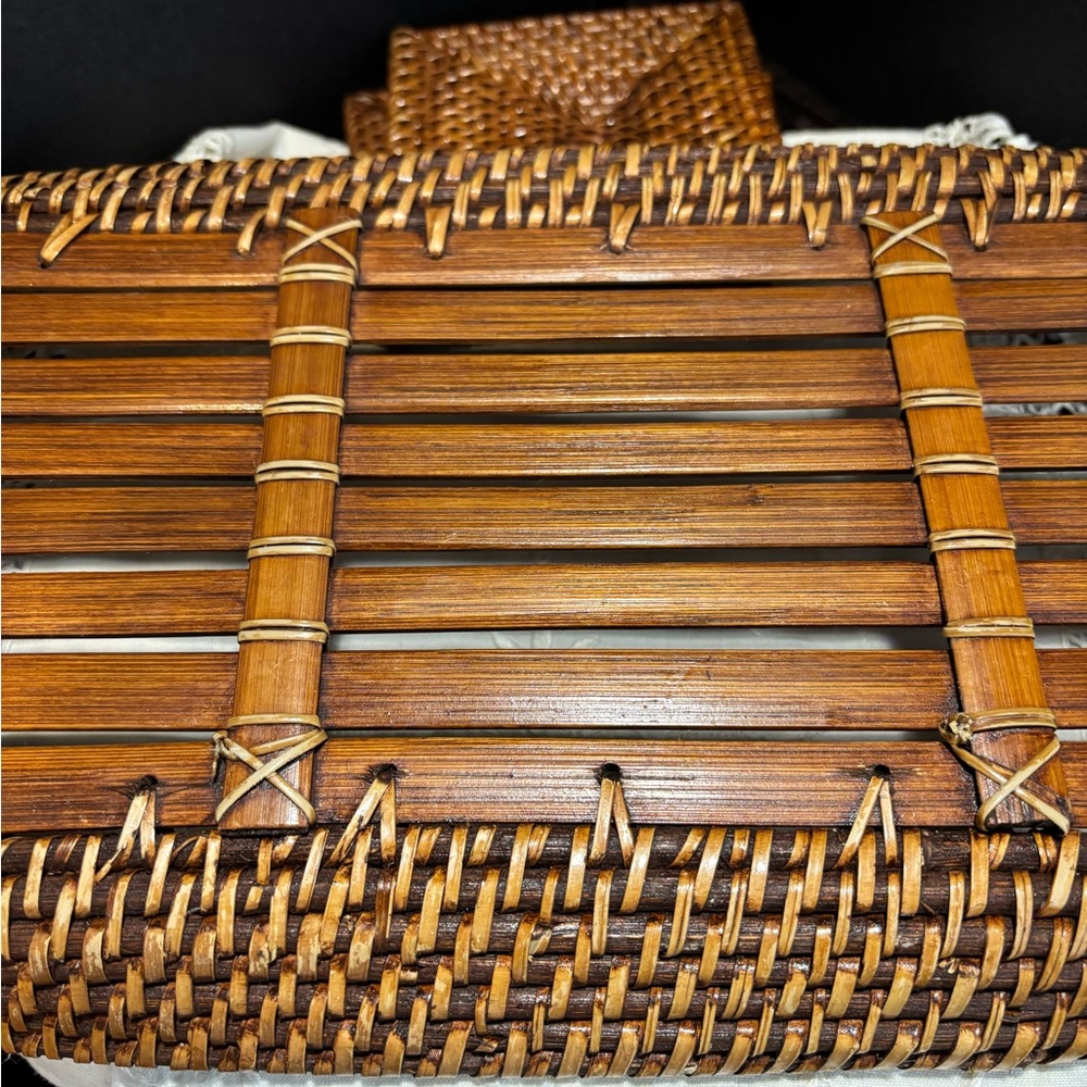 Woven Bamboo Serving Tray - Brown - Picture 6 of 7